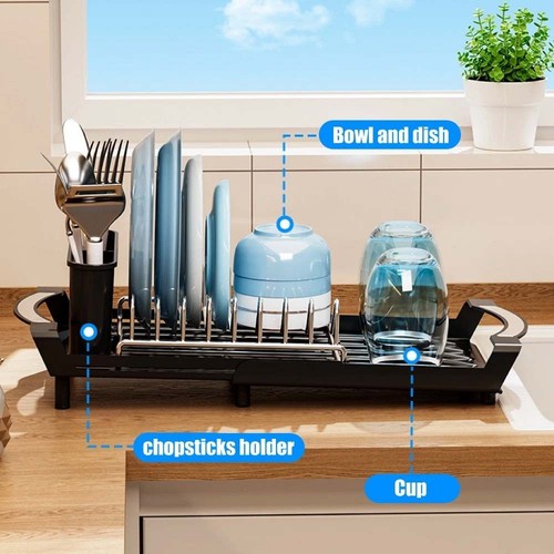 Expandable dish drying rack - expandable,