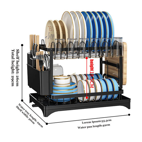 Tier dish drainer rack - 2-tier,
